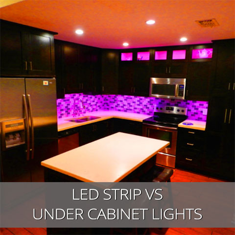 Led Strip Vs Under Cabinet Lights, How To Install Led Strip Lights Under Cabinets Uk